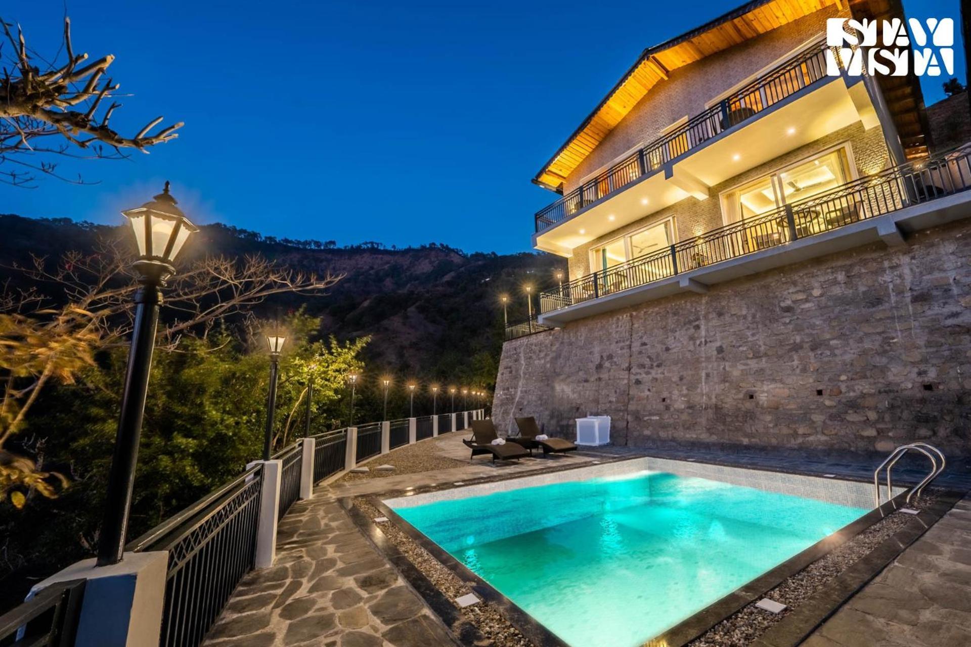 Stayvista At Sunset Springs With Pool & Views ナイニタール エクステリア 写真